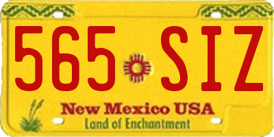 NM license plate 565SIZ