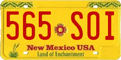 NM license plate 565SOI