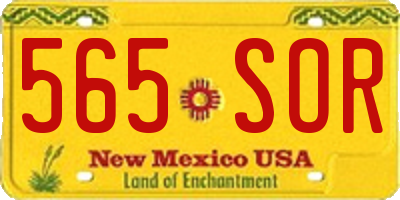 NM license plate 565SOR
