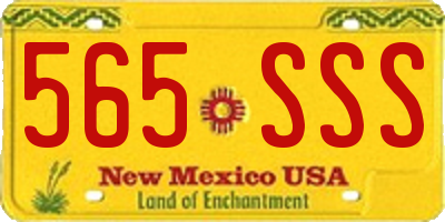 NM license plate 565SSS