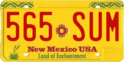 NM license plate 565SUM