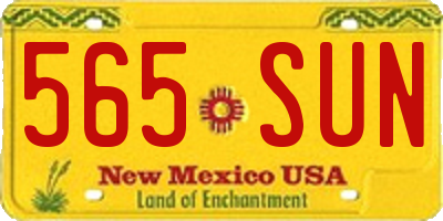 NM license plate 565SUN