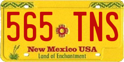 NM license plate 565TNS