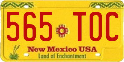 NM license plate 565TOC