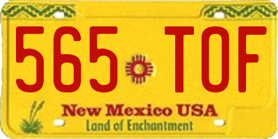 NM license plate 565TOF