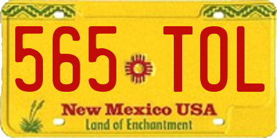 NM license plate 565TOL