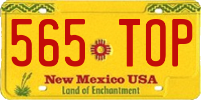 NM license plate 565TOP