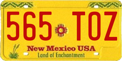 NM license plate 565TOZ