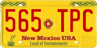 NM license plate 565TPC