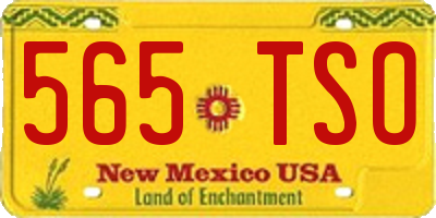 NM license plate 565TSO