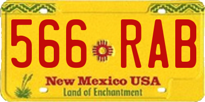 NM license plate 566RAB