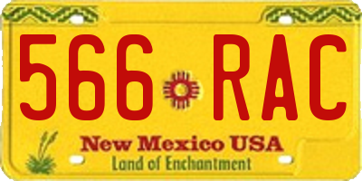 NM license plate 566RAC