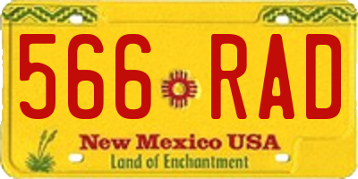 NM license plate 566RAD
