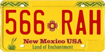 NM license plate 566RAH