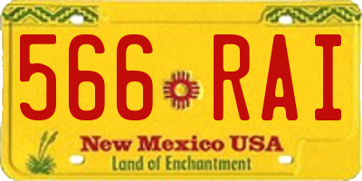 NM license plate 566RAI