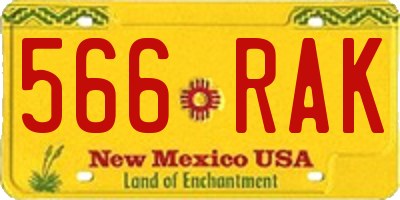 NM license plate 566RAK