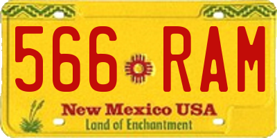 NM license plate 566RAM