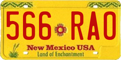 NM license plate 566RAO
