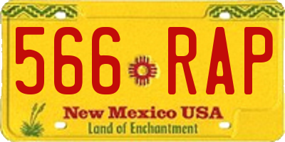 NM license plate 566RAP