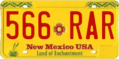 NM license plate 566RAR