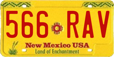 NM license plate 566RAV