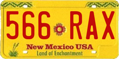 NM license plate 566RAX