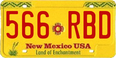 NM license plate 566RBD