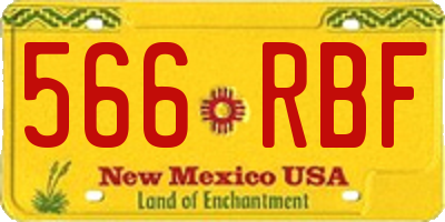 NM license plate 566RBF