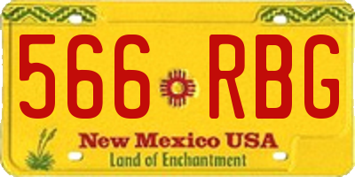 NM license plate 566RBG