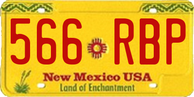 NM license plate 566RBP