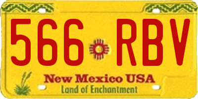 NM license plate 566RBV