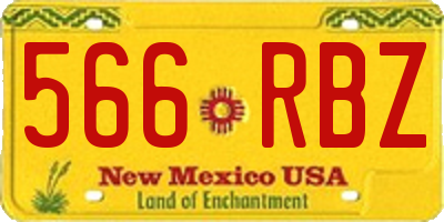 NM license plate 566RBZ