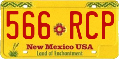 NM license plate 566RCP