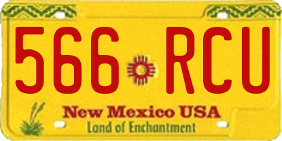 NM license plate 566RCU