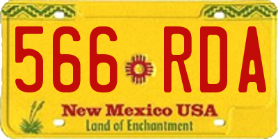 NM license plate 566RDA