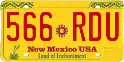 NM license plate 566RDU