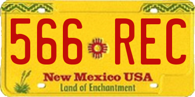 NM license plate 566REC
