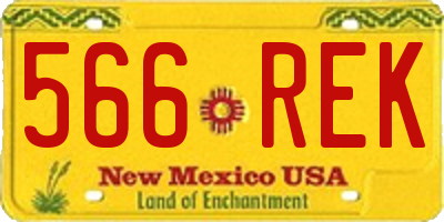 NM license plate 566REK
