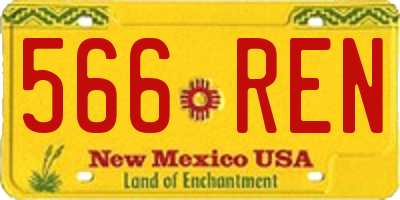 NM license plate 566REN