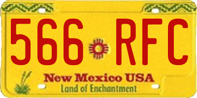 NM license plate 566RFC