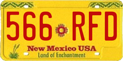 NM license plate 566RFD