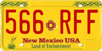 NM license plate 566RFF