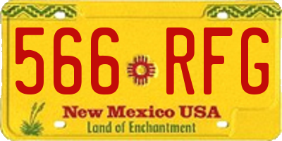 NM license plate 566RFG