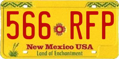 NM license plate 566RFP