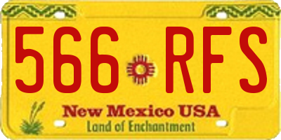NM license plate 566RFS
