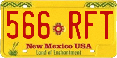 NM license plate 566RFT