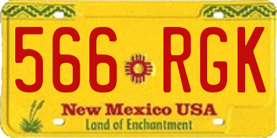NM license plate 566RGK