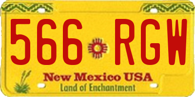 NM license plate 566RGW