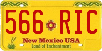 NM license plate 566RIC