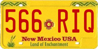 NM license plate 566RIQ